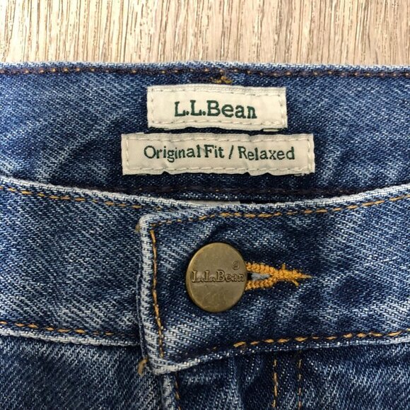 L.L. Bean Flannel Lined Jeans Original/Relaxed Fit Women's Size 14 Plaid Lining - Picture 8 of 13